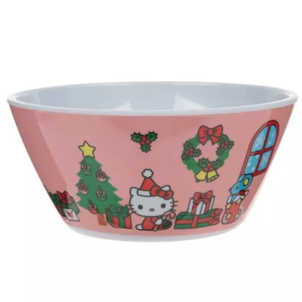 Hello Kitty Santa Christmas Holiday Melamine Dining Dinner Set Plate Bowl Cup - Picture 14 of 16